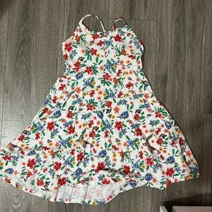 floral white kids dress